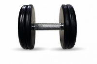 гантель классик с вращающейся ручкой хром 22 кг mb barbell mb-fdbem-b22