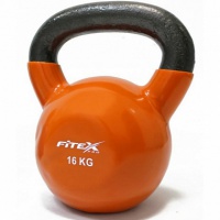 гиря в виниловой оболочке 16 кг fitex pro