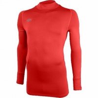 терморубашка umbro crew base layer cold дл. рукав, воротн. (7ra) красная